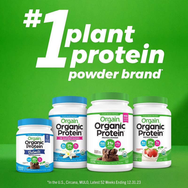 slide 9 of 9, Orgain Organic Vegan Plant Based Protein Powder - Vanilla Bean - 16.32oz, 16.32 oz