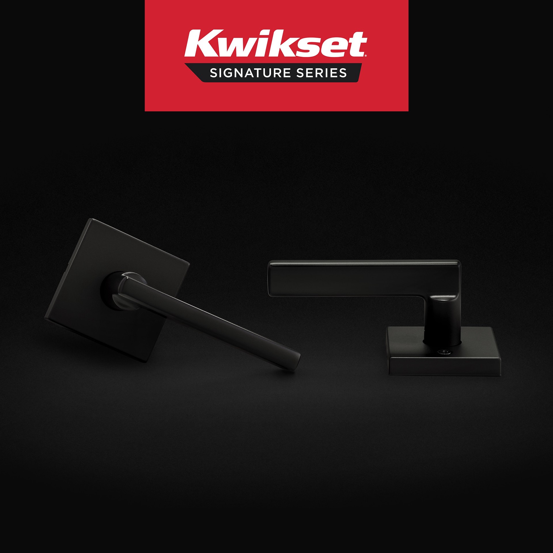 slide 2 of 6, Kwikset Signature Series Halifax Square Matte Black Interior or Hall/Closet Passage Door Handle, 1 ct