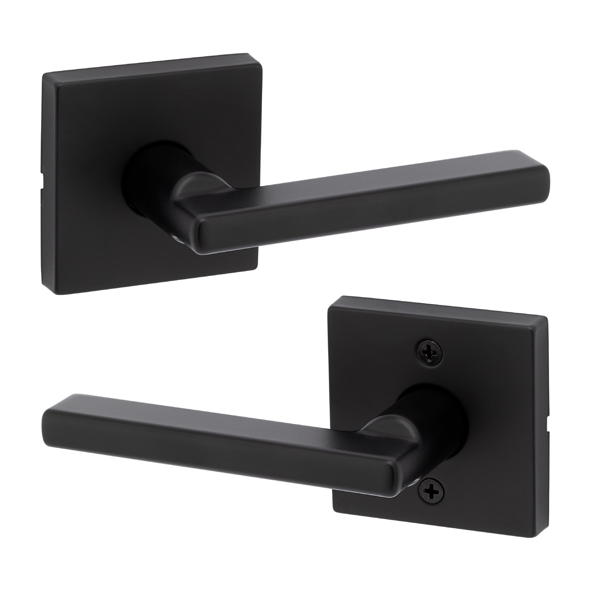 slide 1 of 6, Kwikset Signature Series Halifax Square Matte Black Interior or Hall/Closet Passage Door Handle, 1 ct