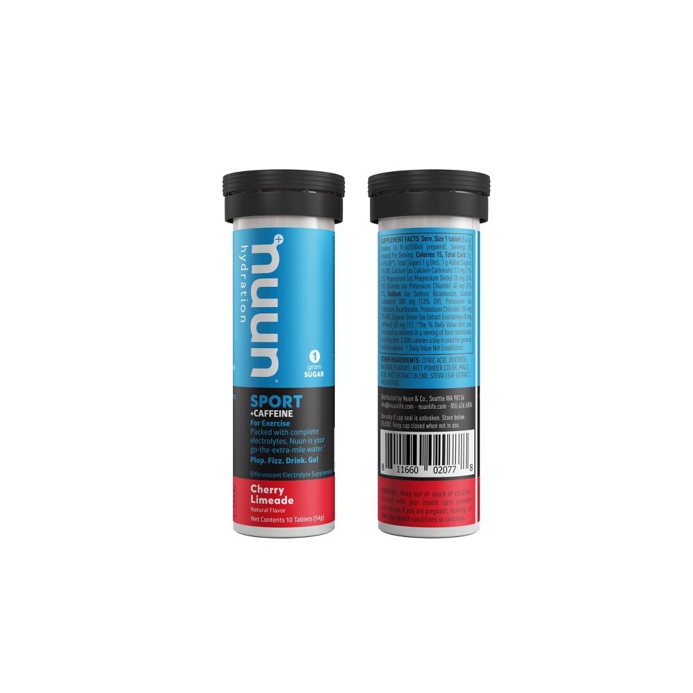 slide 3 of 3, Nuun Hydration Sport + Caffeine Drink Tabs - Cherry Limeade, 10 ct