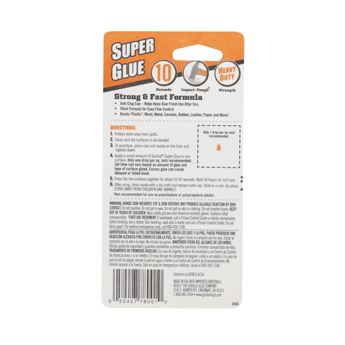 slide 3 of 6, Gorilla 2 -Pack 3-gram Liquid Super Glue, 1 ct