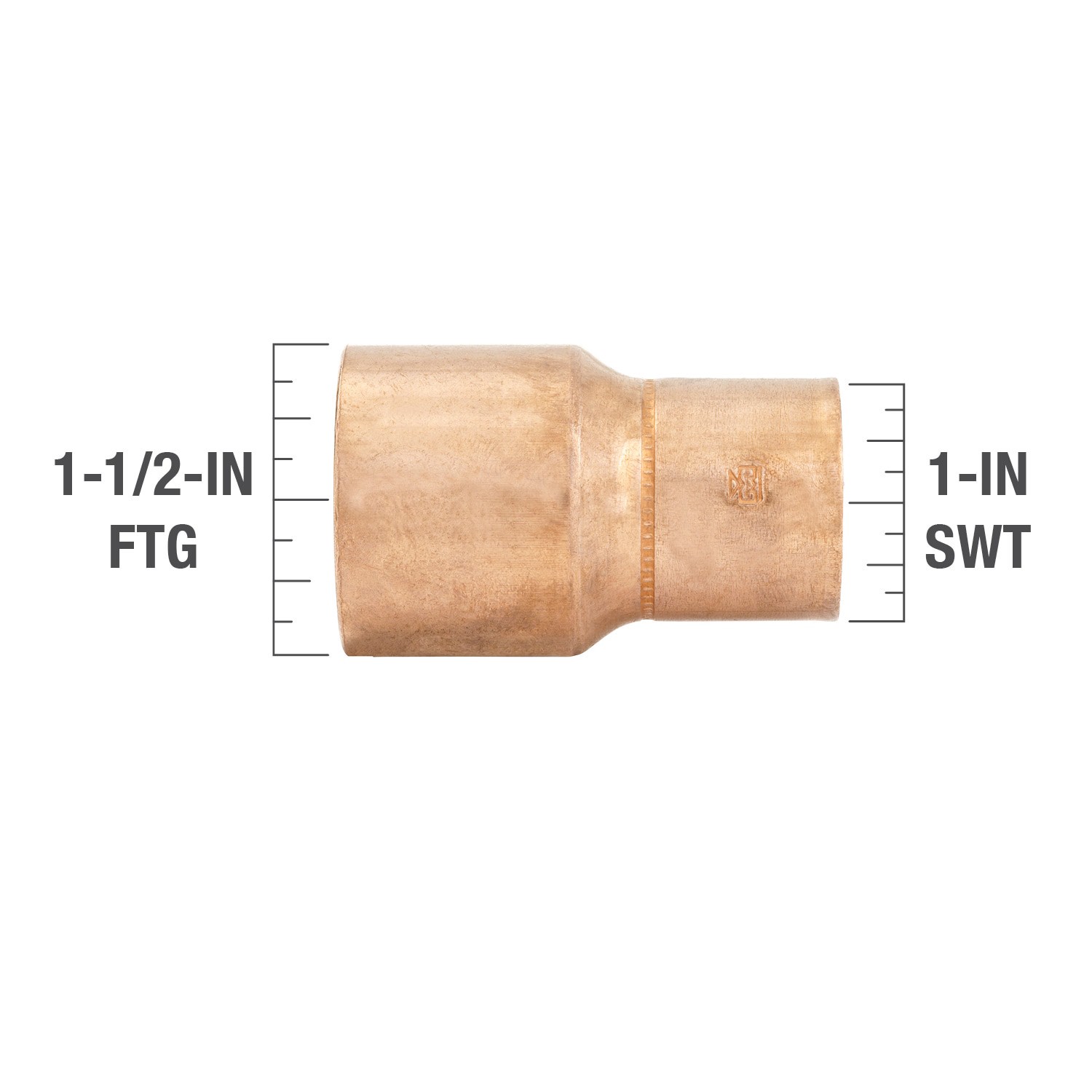 slide 3 of 6, Streamline 1-1/2-in x 1-in Copper Fitting Reducer, 1 ct