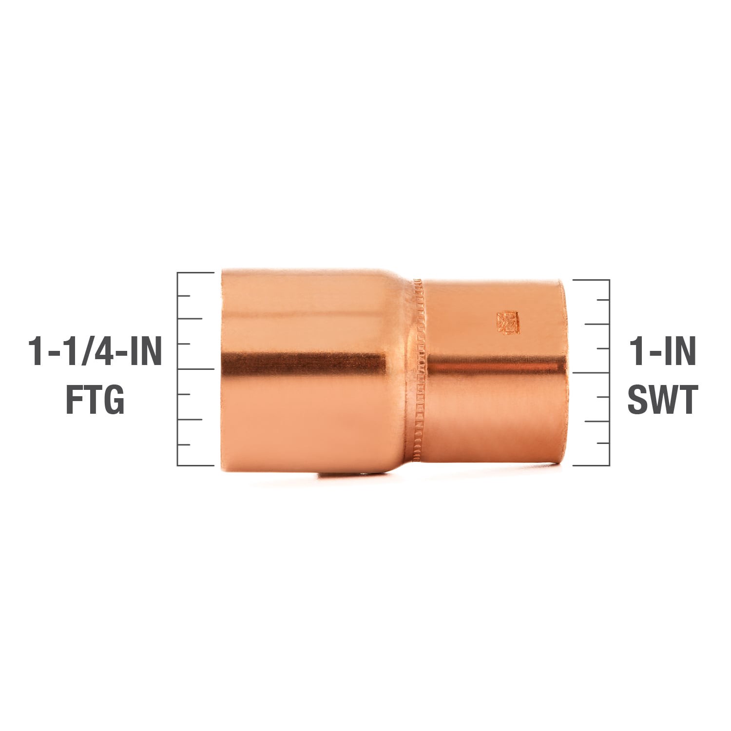 slide 3 of 6, Streamline 1-1/4-in x 1-in Copper Fitting Reducer, 1 ct