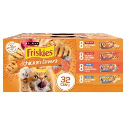 Purina Friskies Prime Filets & Shreds with Tuna, Chicken, Salmon and Seafood Lover Wet Cat Food - 5.5oz/32ct Variety Pack