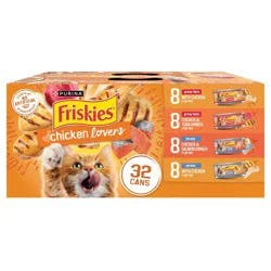 Purina Friskies Prime Filets & Shreds with Tuna, Chicken, Salmon and Seafood Lover Wet Cat Food - 5.5oz/32ct Variety Pack