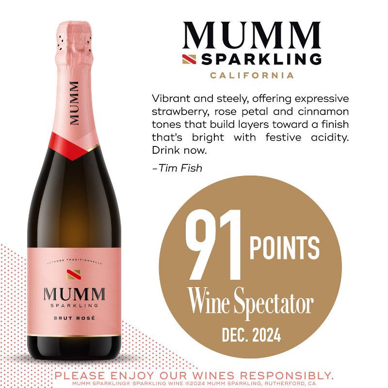 slide 4 of 9, Mumm Napa Mumm Sparkling Brut Rosé - 750ml Bottle, 750 ml