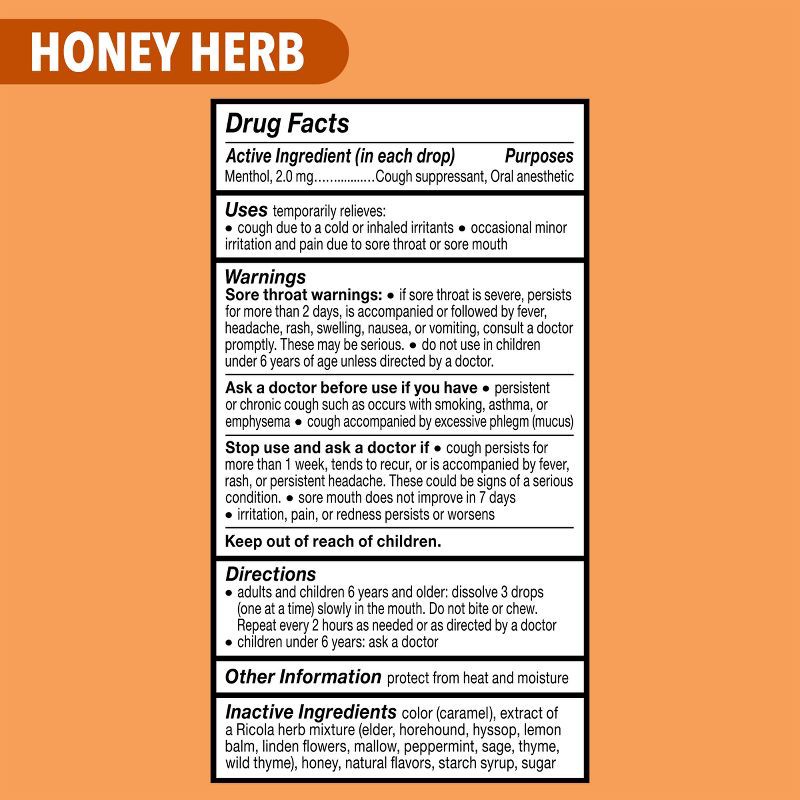 slide 8 of 8, Ricola Cough Drops - Honey Herb - 45ct, 45 ct