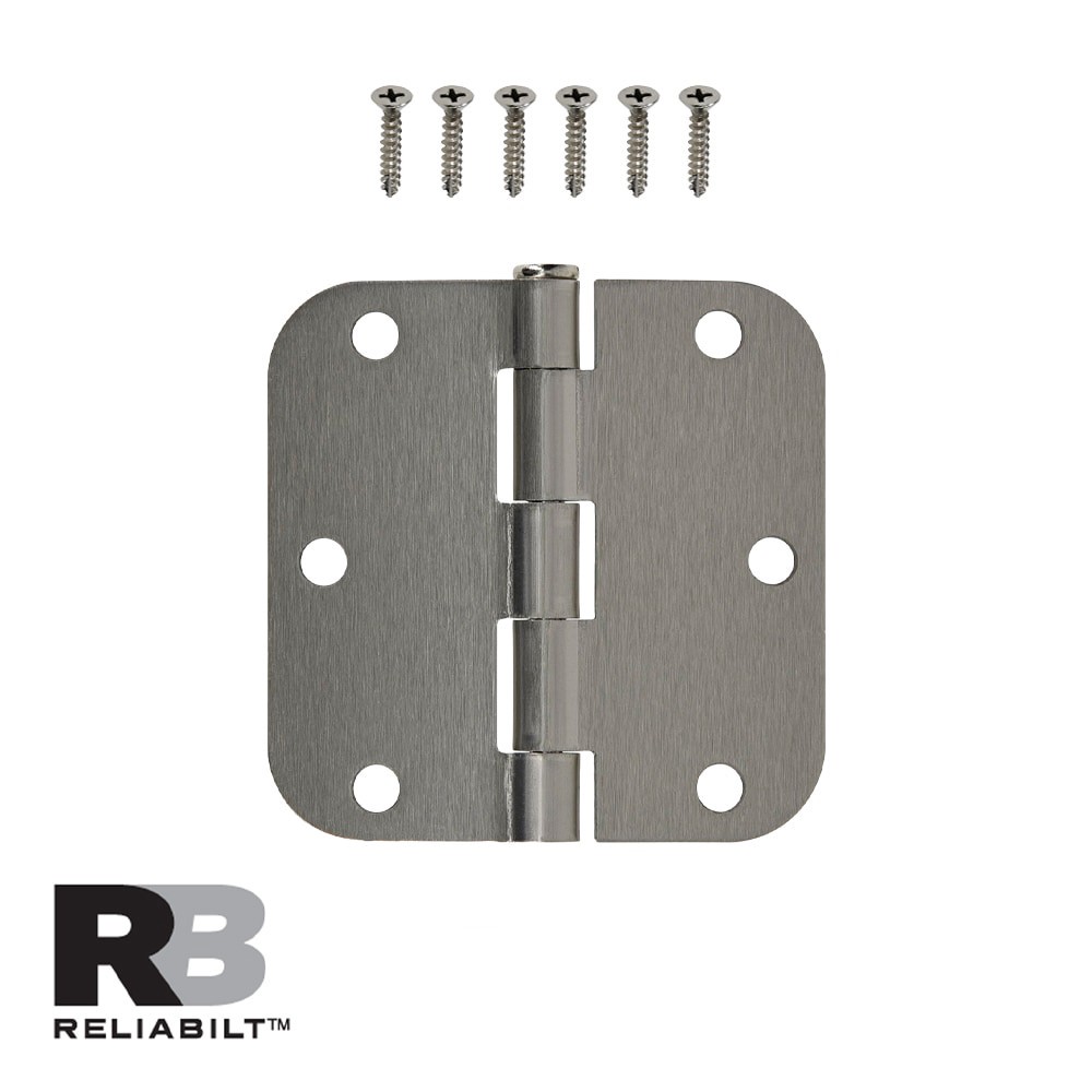 slide 2 of 6, RELIABILT 3-1/2-in H x 5/8-in Radius Satin Nickel Mortise Interior Door Hinge, 1 ct