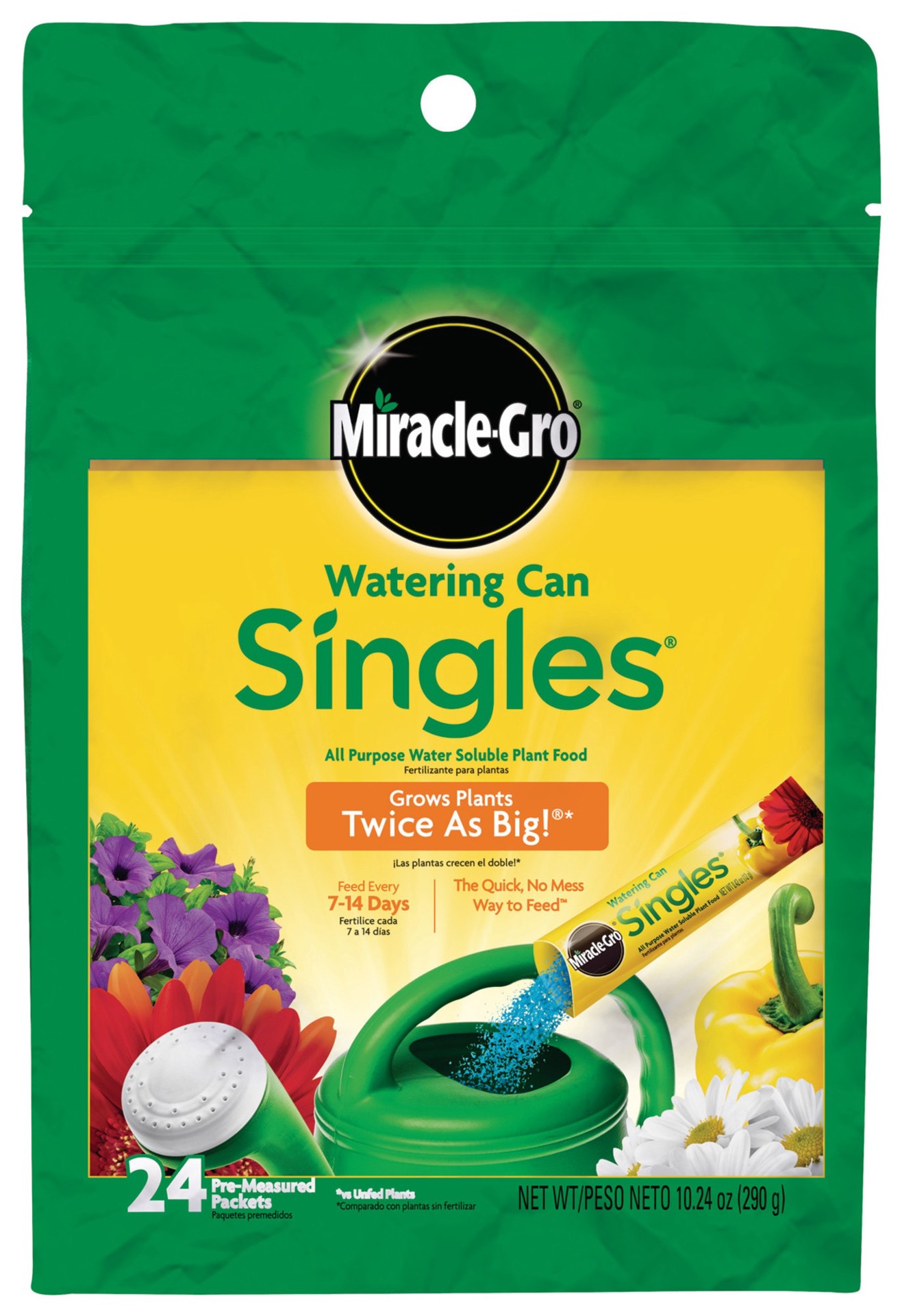 slide 1 of 6, Miracle-Gro Watering Can Singles 24-Count 24-8-16 Water-soluble All-purpose Food, 1 ct