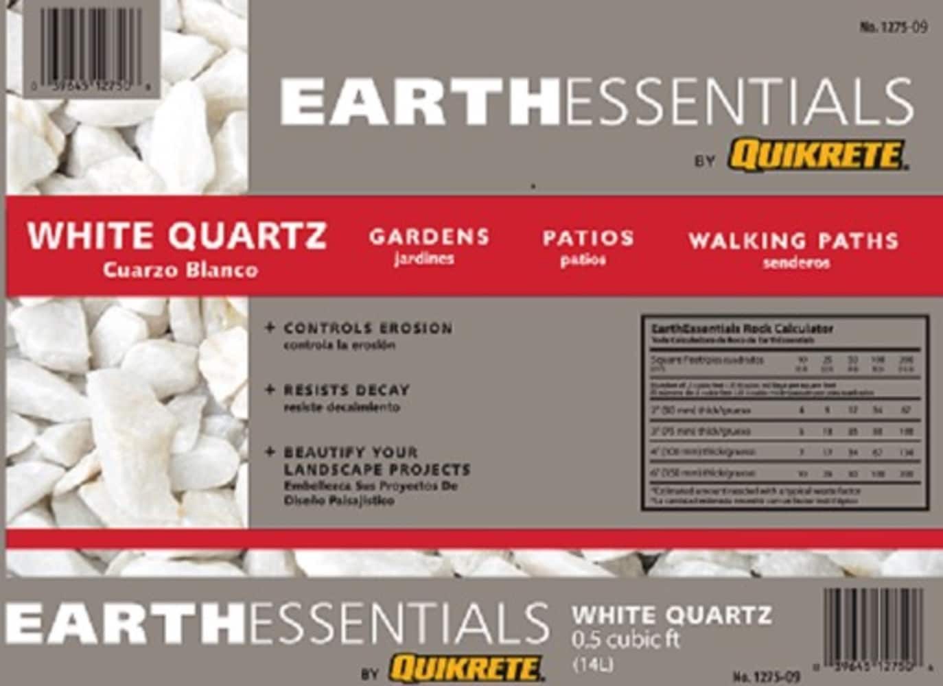 slide 1 of 6, EARTHESSENTIALS BY QUIKRETE 0.5 cu ft White Decorative rock (0.5 - 3-in), 1 ct