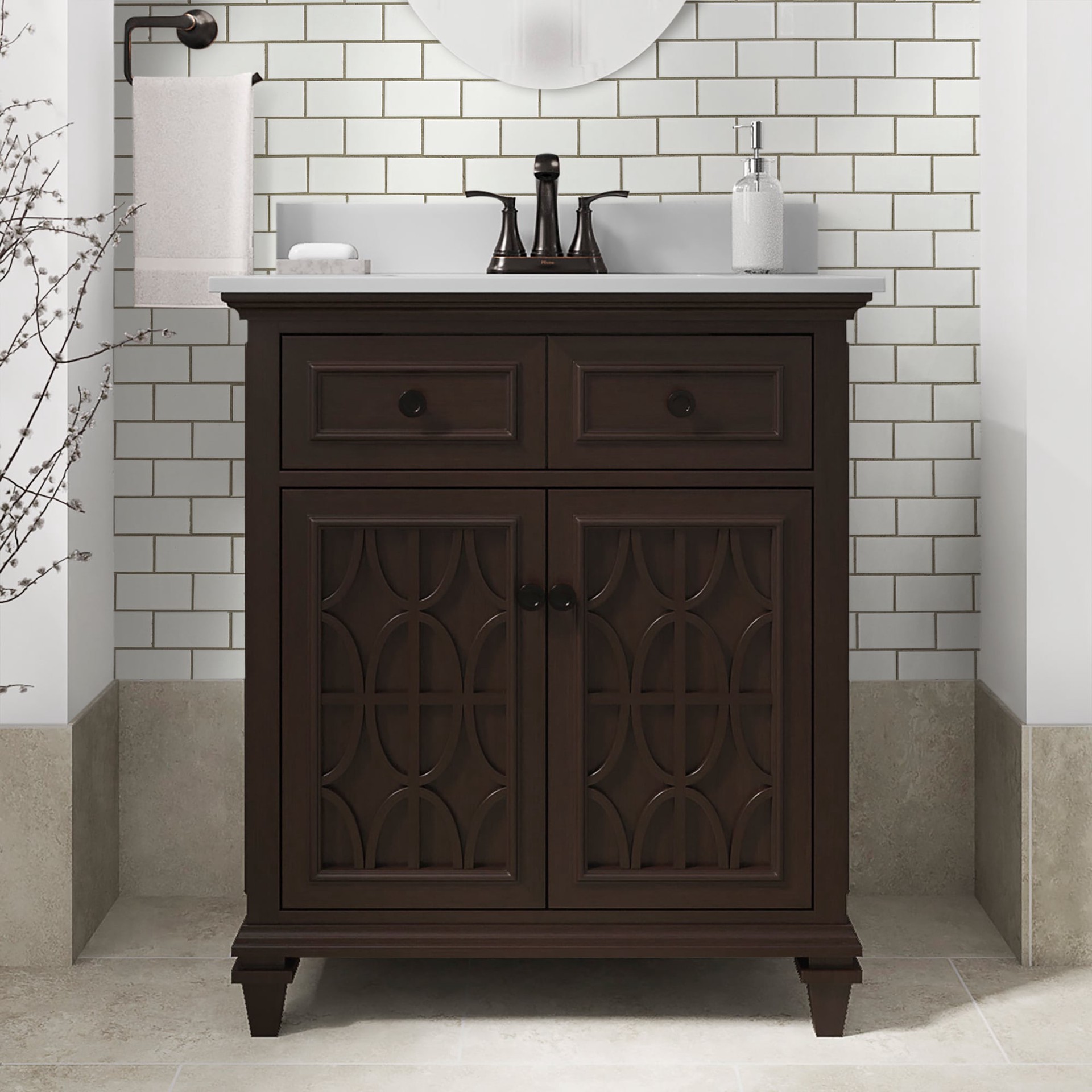 slide 3 of 6, Satori Hudson Brilliant White 12-in x 12-in Glossy Porcelain Subway Mosaic Wall Tile ( 0.74-sq ft Piece ), 1 ct