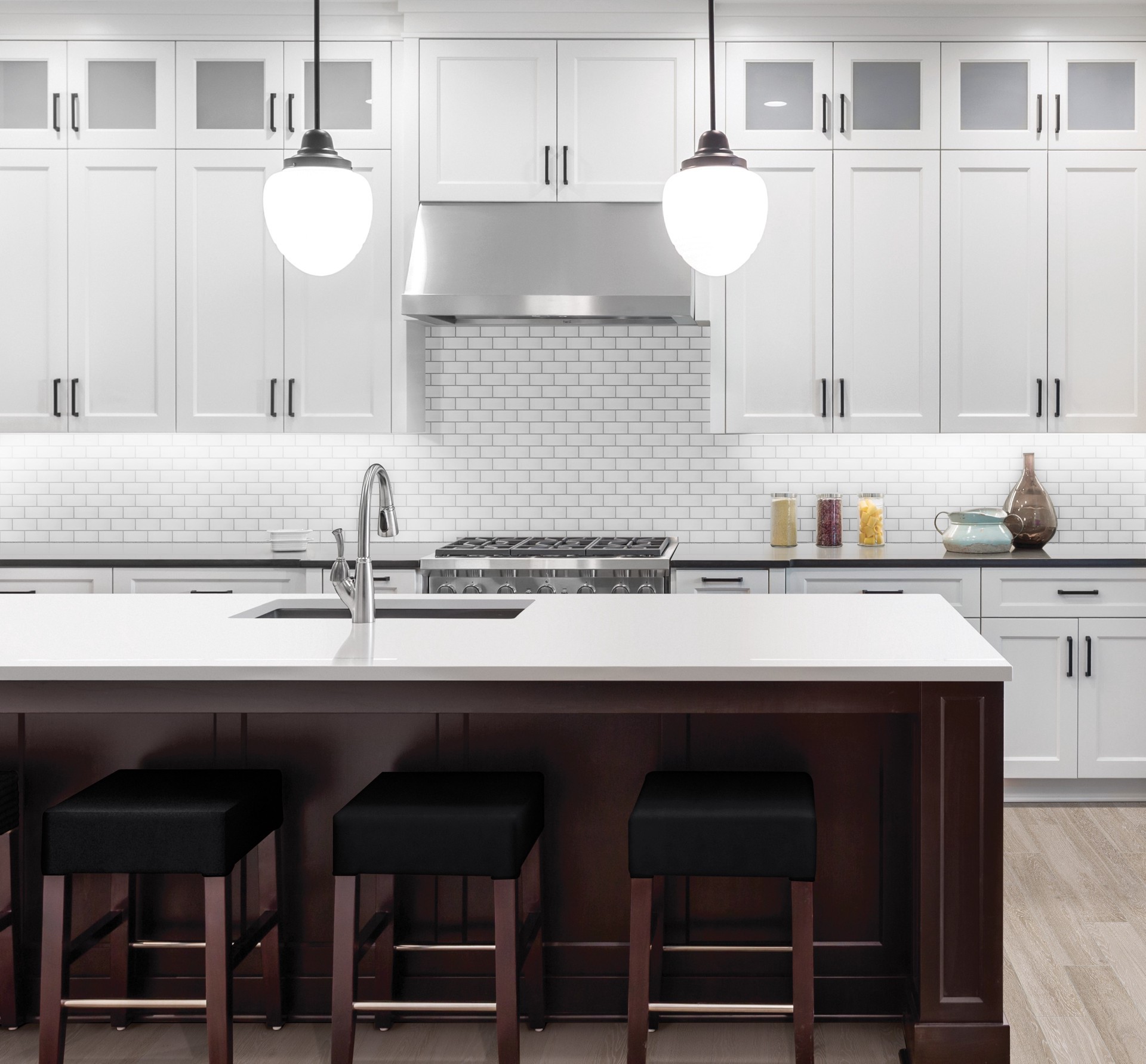 slide 4 of 6, Satori Hudson Brilliant White 12-in x 12-in Glossy Porcelain Subway Mosaic Wall Tile ( 0.74-sq ft Piece ), 1 ct