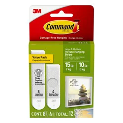 Command Foam 15-lb Capacity Damage-free picture hanger 12 - Pack