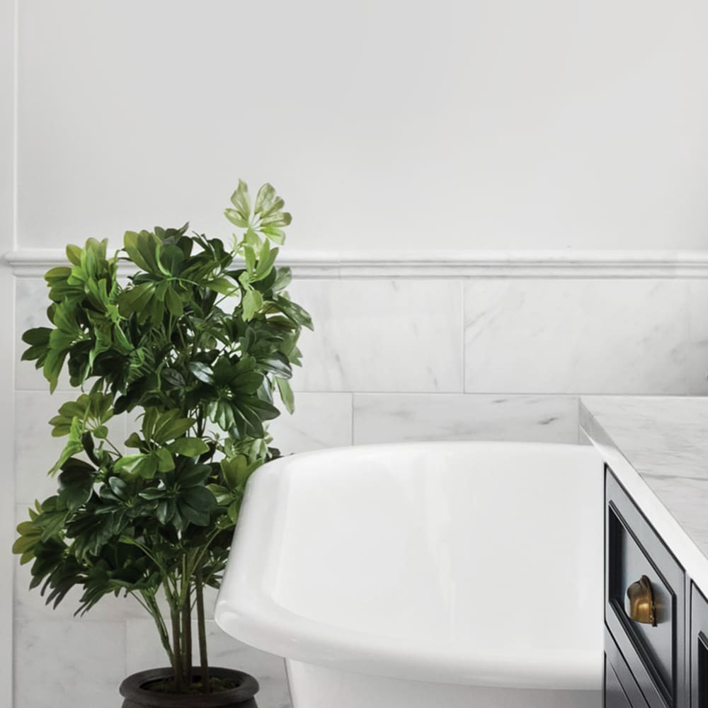 slide 2 of 6, Satori Hudson Brilliant White Contempo 1-in x 12-in Glossy Ceramic Pencil Tile, 1 ct