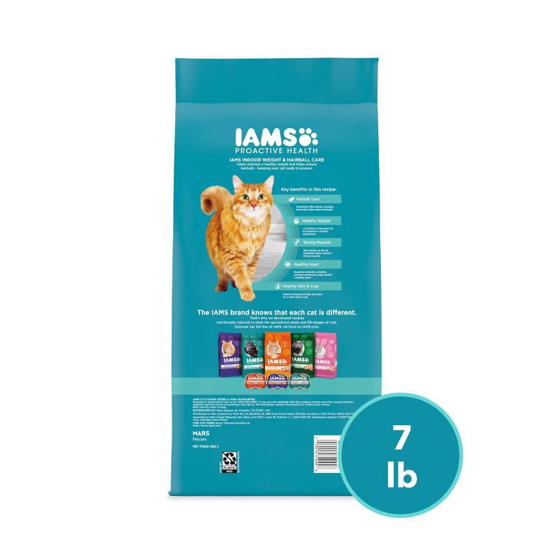 slide 8 of 12, IAMS Proactive Health Weight Control and Hairball Care with Chicken and Turkey Flavor Indoor Dry Cat Food - 7lbs, 7 lb