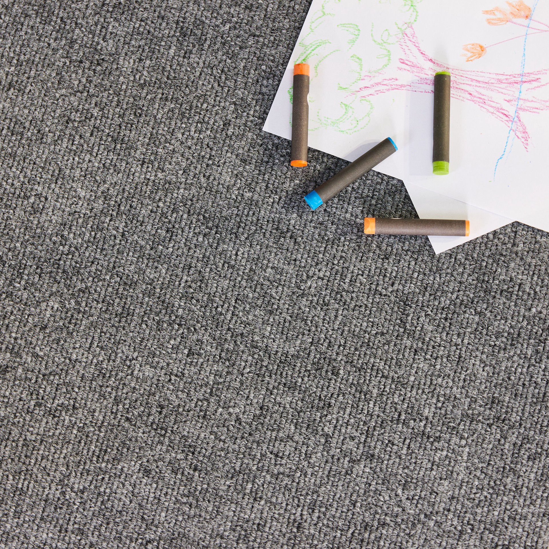 slide 6 of 6, Style Selections Varna 18-in x 18-in Smoke Gray Residential Peel and stick Indoor or outdoor Carpet Tile ( 22.5-sq ft ), 1 ct