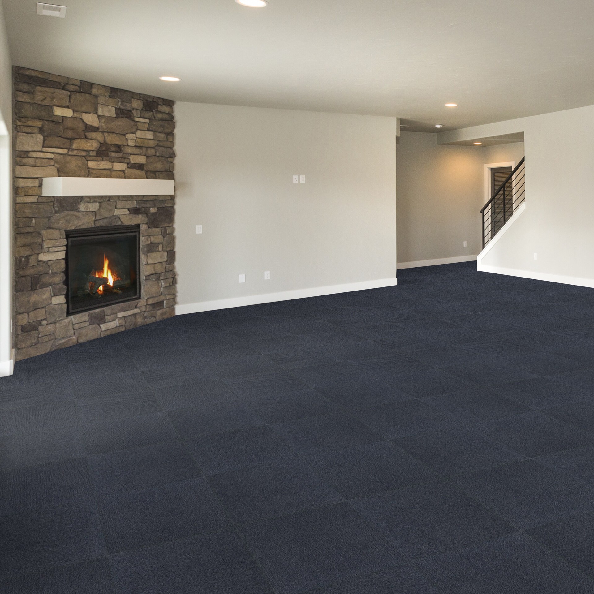 slide 3 of 6, Style Selections Varna 18-in x 18-in Ocean Blue Blue Residential Peel and stick Indoor or outdoor Carpet Tile ( 22.5-sq ft ), 1 ct
