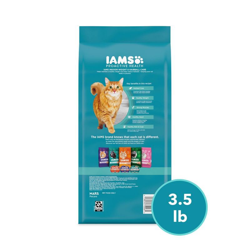 slide 8 of 12, IAMS Proactive Health Weight Control and Hairball Care with Chicken and Turkey Flavor Indoor Dry Cat Food - 3.5lbs, 3.5 lb