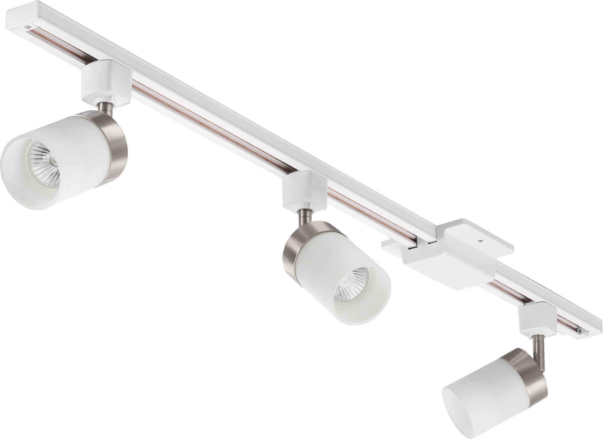 slide 2 of 6, Lithonia Lighting LTKCYLD Series Track Kit 44.0-in 3 -Light Nickel GU10 pin base Traditional Linear Track Lighting Kit with Flat back Pivoting Heads, 1 ct