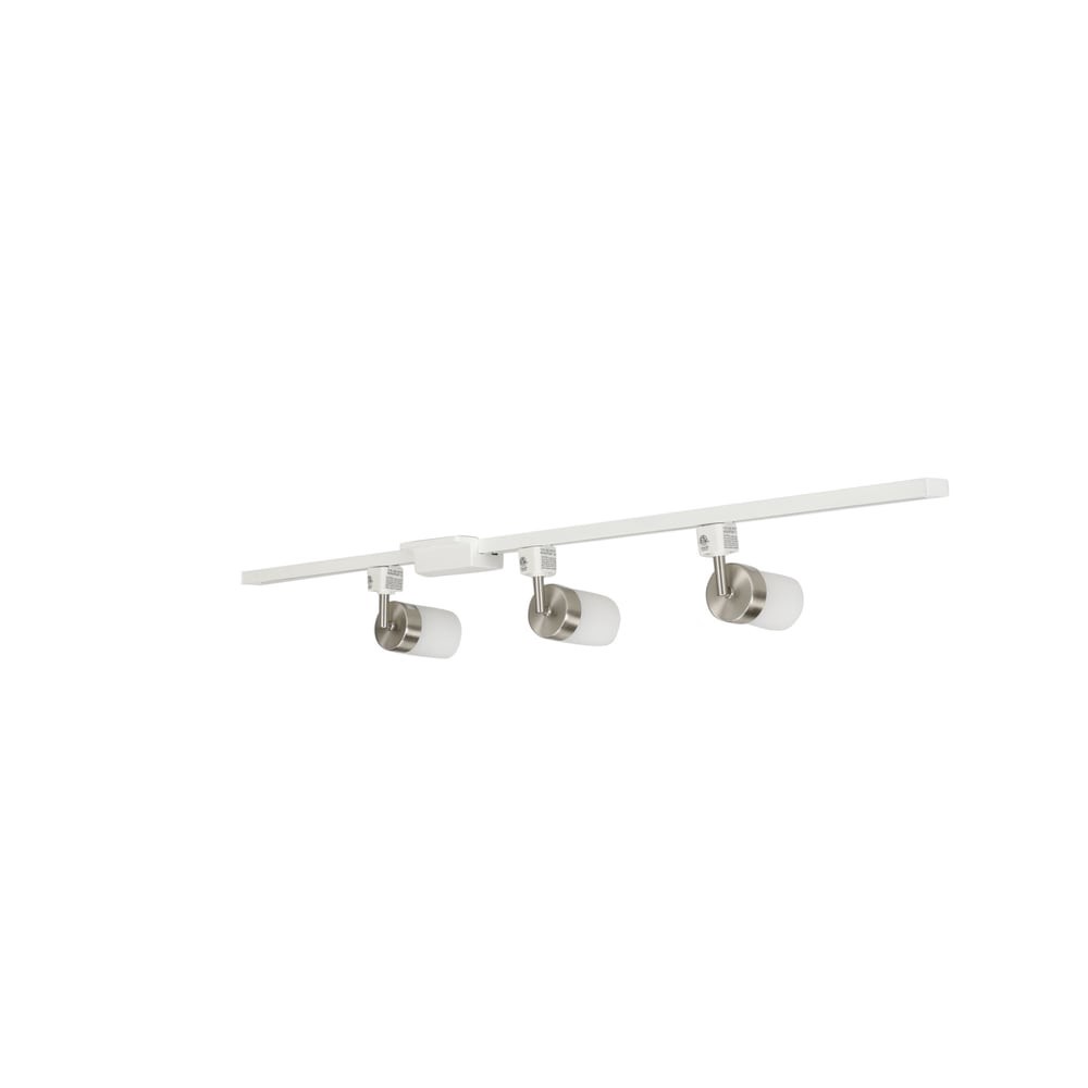 slide 3 of 6, Lithonia Lighting LTKCYLD Series Track Kit 44.0-in 3 -Light Nickel GU10 pin base Traditional Linear Track Lighting Kit with Flat back Pivoting Heads, 1 ct
