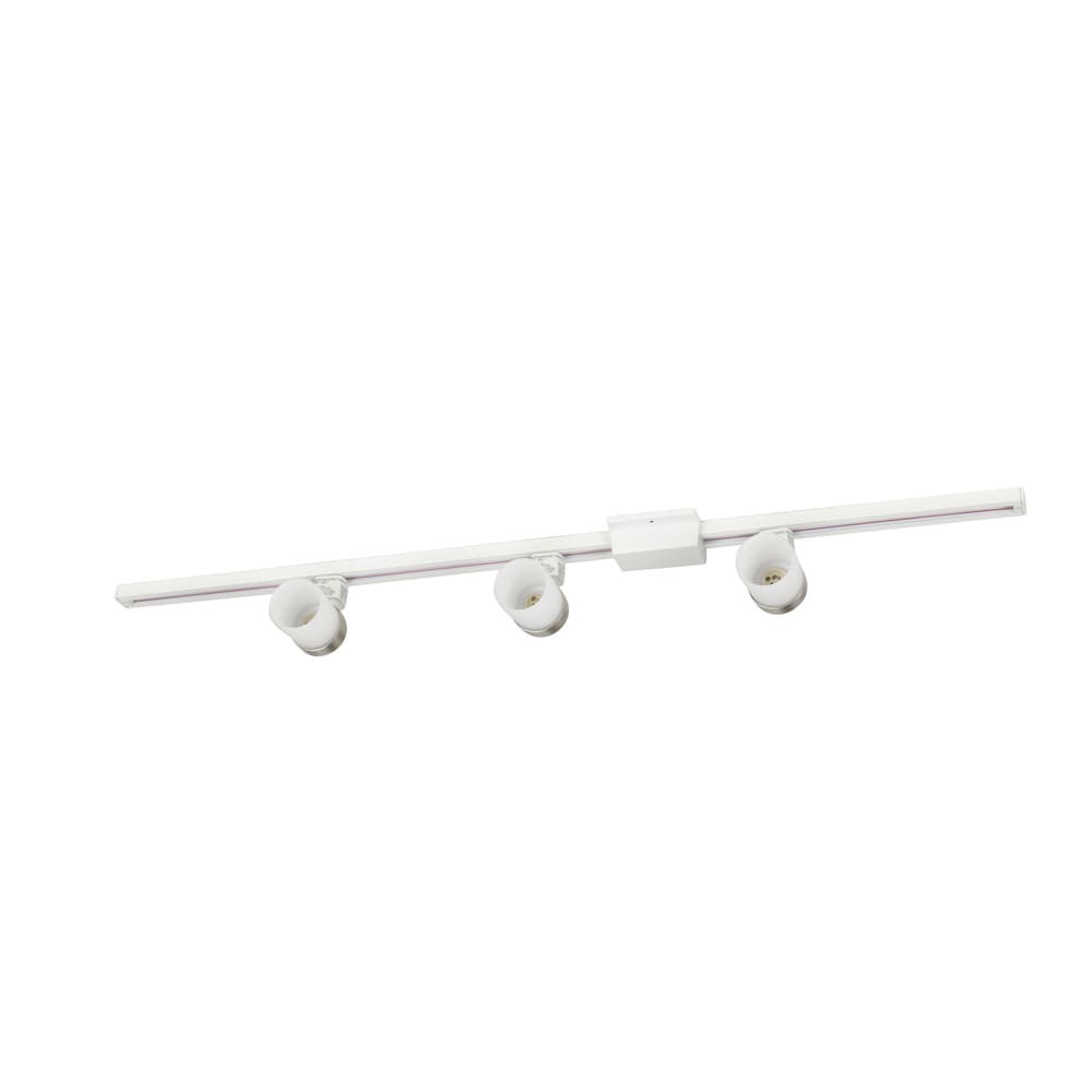 slide 4 of 6, Lithonia Lighting LTKCYLD Series Track Kit 44.0-in 3 -Light Nickel GU10 pin base Traditional Linear Track Lighting Kit with Flat back Pivoting Heads, 1 ct