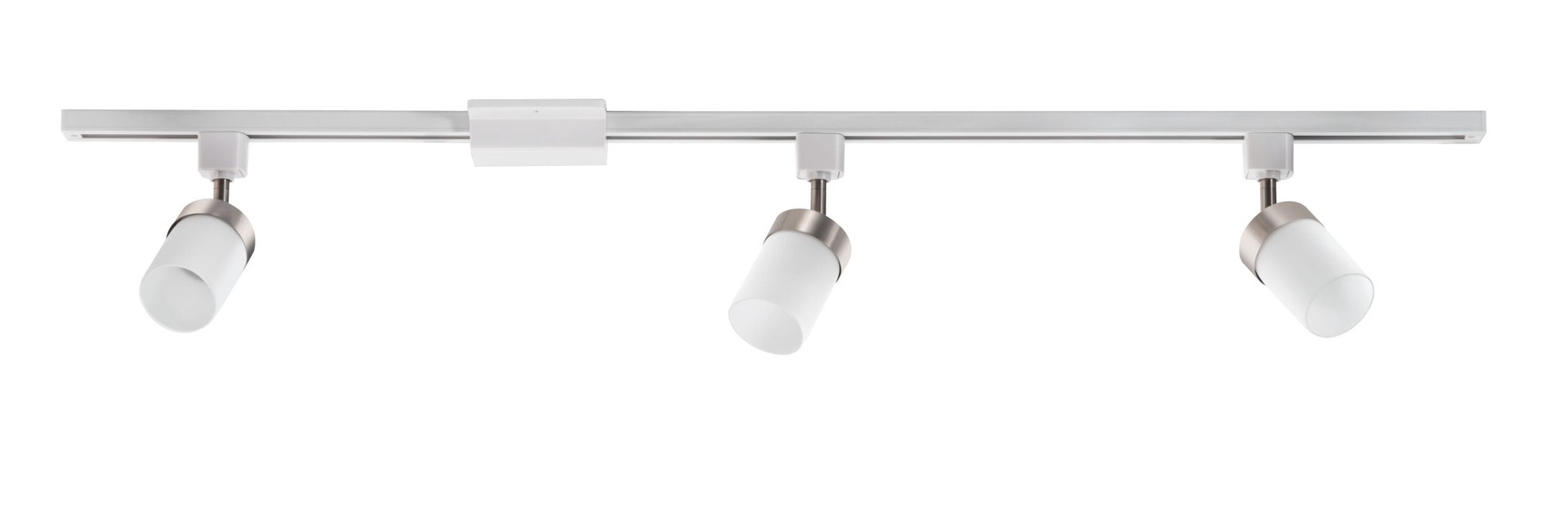 slide 5 of 6, Lithonia Lighting LTKCYLD Series Track Kit 44.0-in 3 -Light Nickel GU10 pin base Traditional Linear Track Lighting Kit with Flat back Pivoting Heads, 1 ct