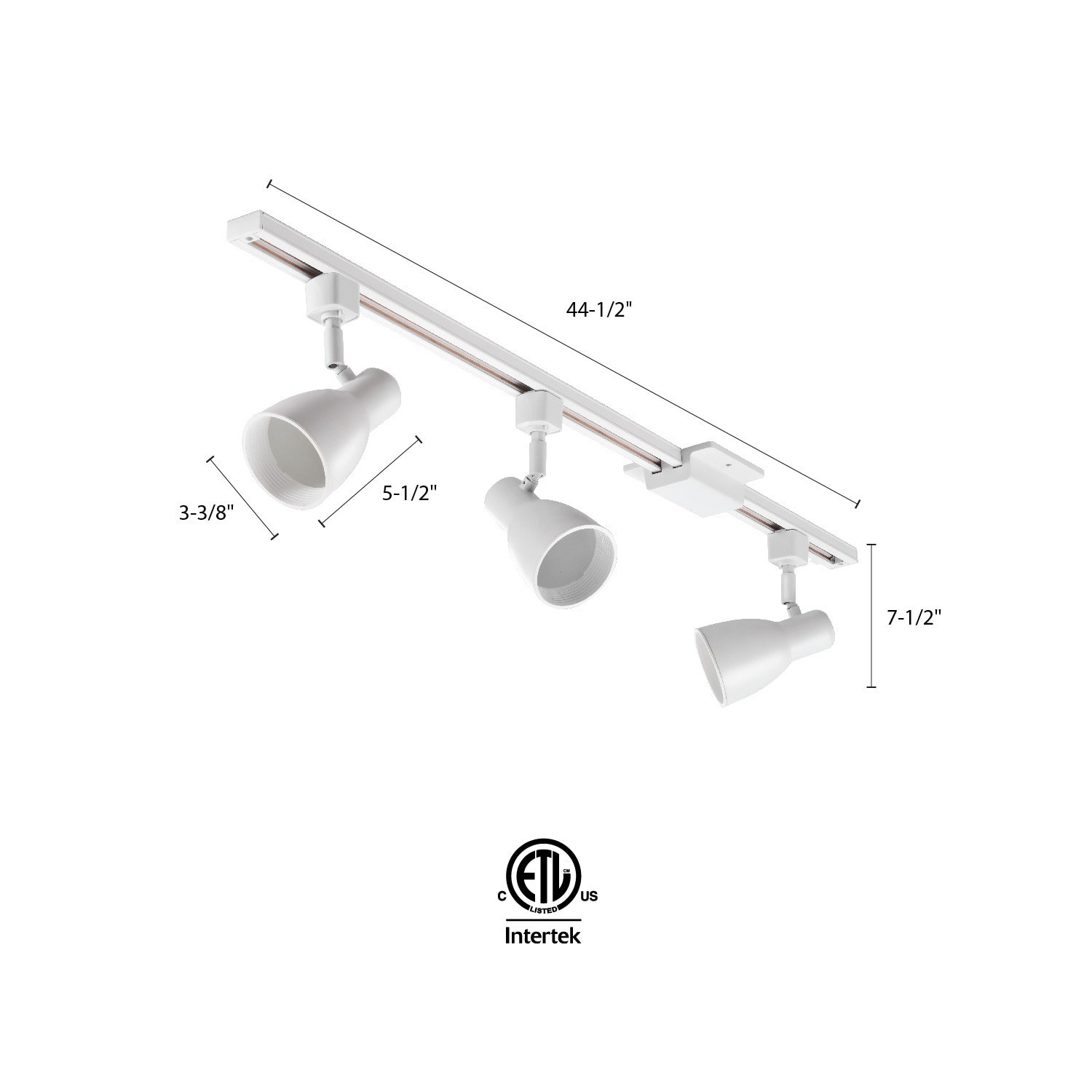 slide 2 of 5, Lithonia Lighting LTKNSTBF Series Track Kit 44.0-in 3 -Light Matte White Integrated Traditional Linear Track Lighting Kit with Step Pivoting Heads, 1 ct