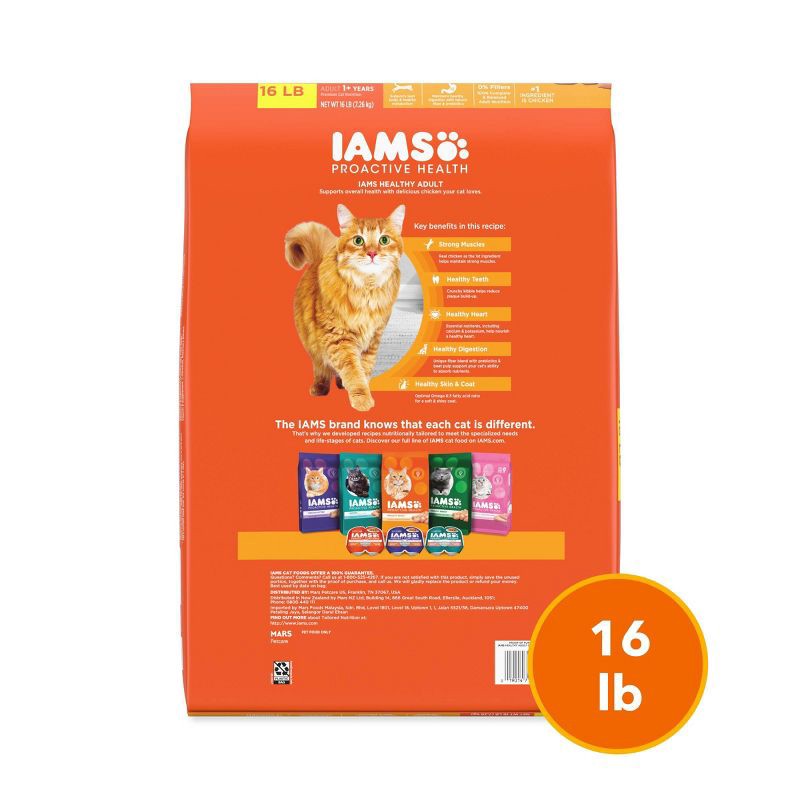 slide 8 of 12, IAMS Proactive Health Chicken Flavor Dry Cat Food - 16lbs, 16 lb