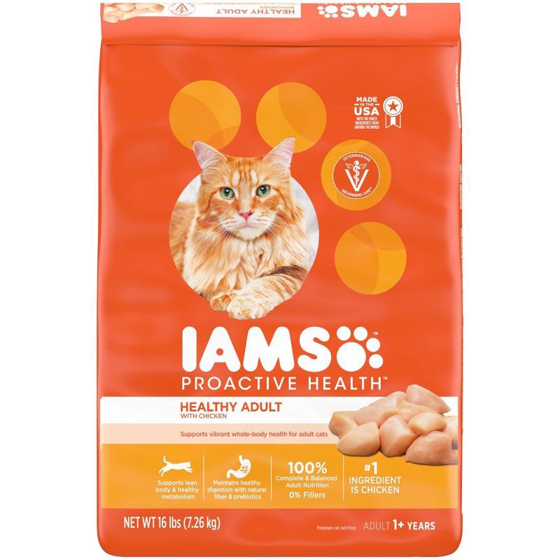 slide 1 of 10, IAMS Proactive Health with Chicken Adult Premium Dry Cat Food - 16lbs, 16 lb