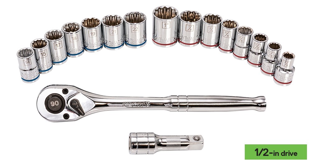 slide 5 of 6, Kobalt 227 -Piece Standard (SAE) and Metric Mechanics Tool Set with Hard Case, 1 ct