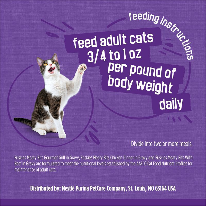 slide 7 of 16, Purina Friskies Meaty Bits Gourmet Grill, Chicken & Beef Wet Cat Food - 5.5oz/12ct Variety Pack, 12 ct; 5.5 oz