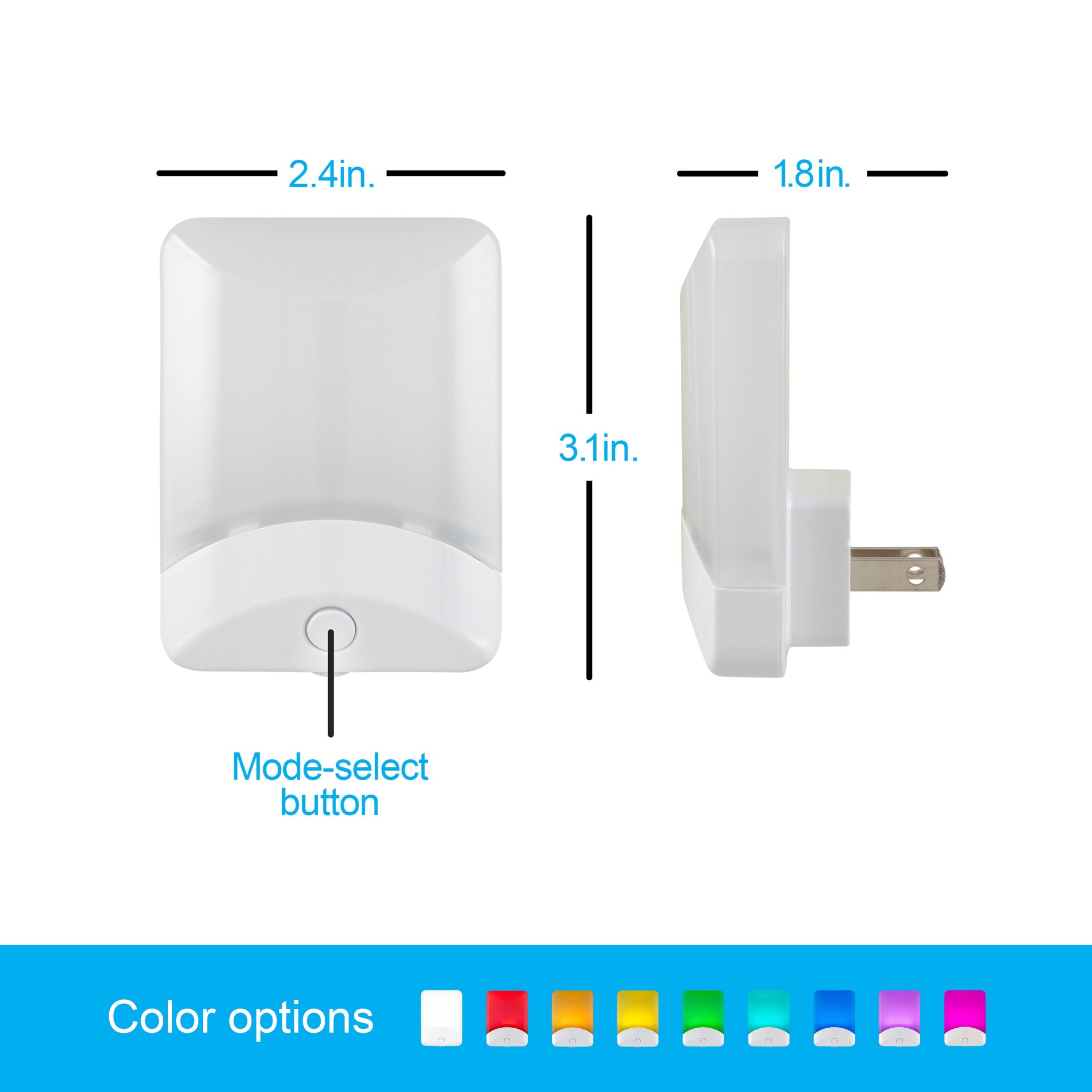 slide 2 of 6, Enbrighten White LED Auto On/Off Night Light, 1 ct