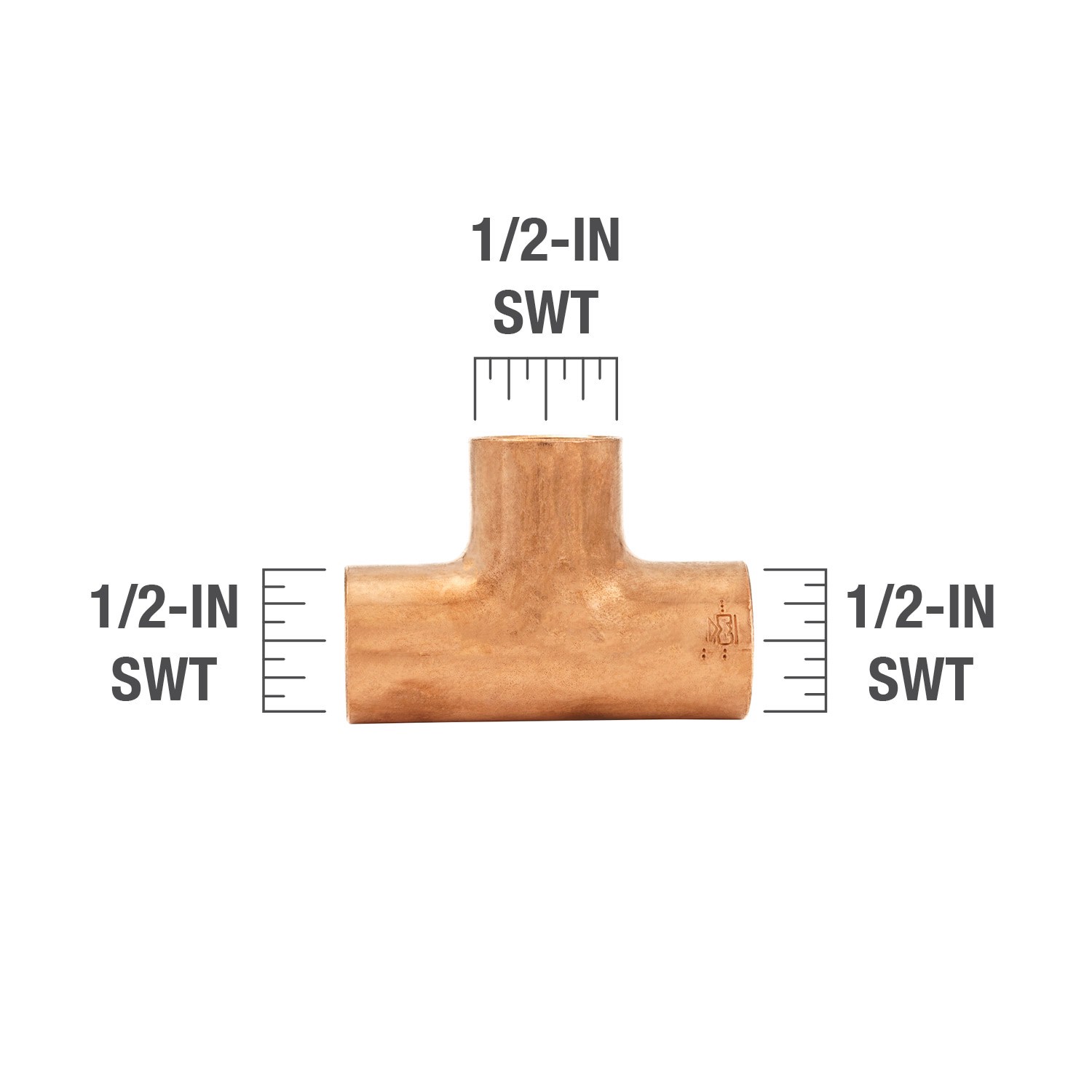 slide 3 of 6, Streamline 1/2-in Copper Tee (10-Pack), 1 ct