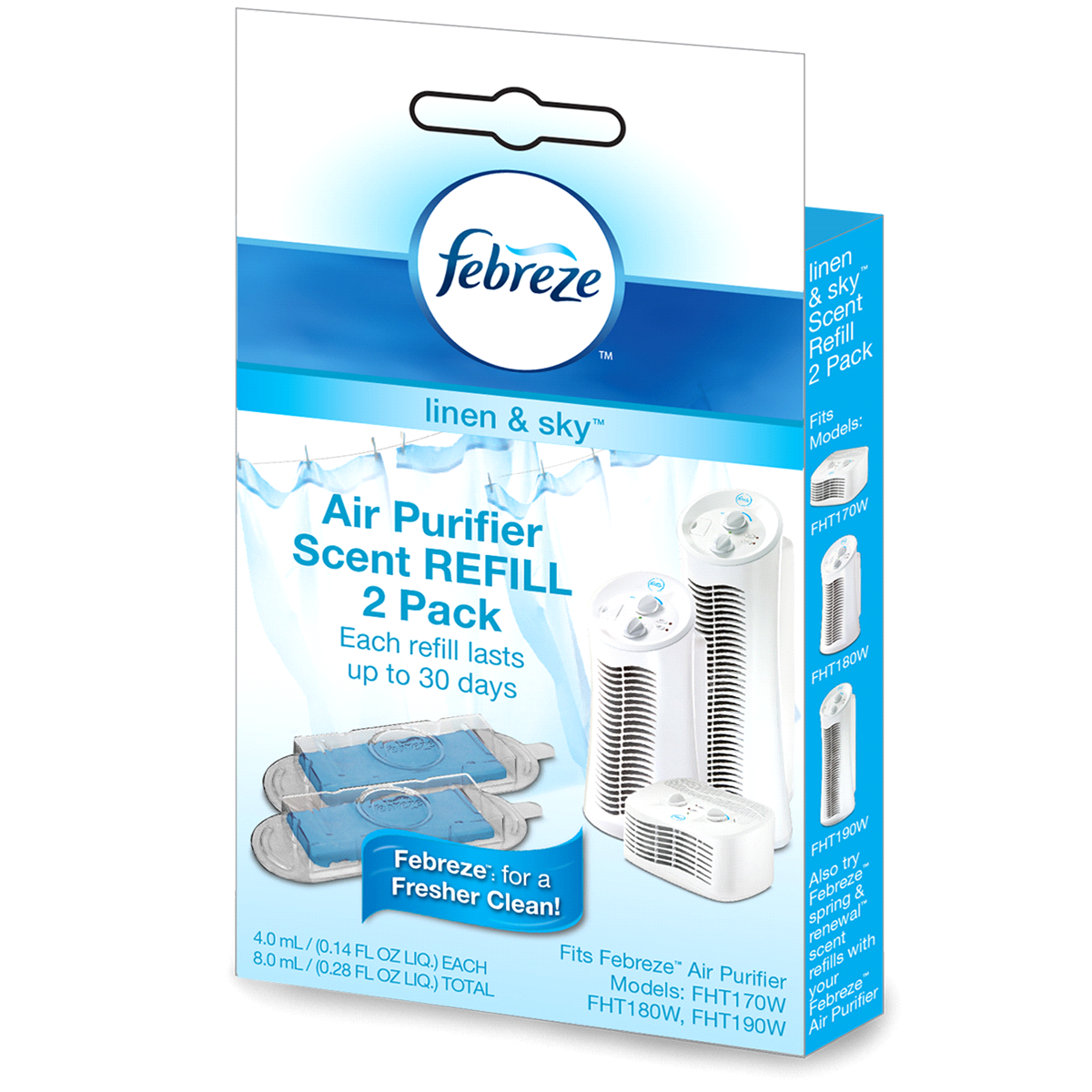 slide 1 of 13, Febreze Linen & Sky Air Purifier Scent Refill, 2 ct