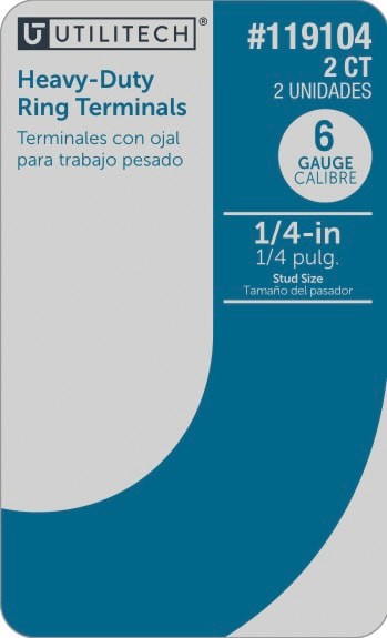 slide 2 of 2, Utilitech 6 GA Ring Silver 2.0 -Count, 1 ct