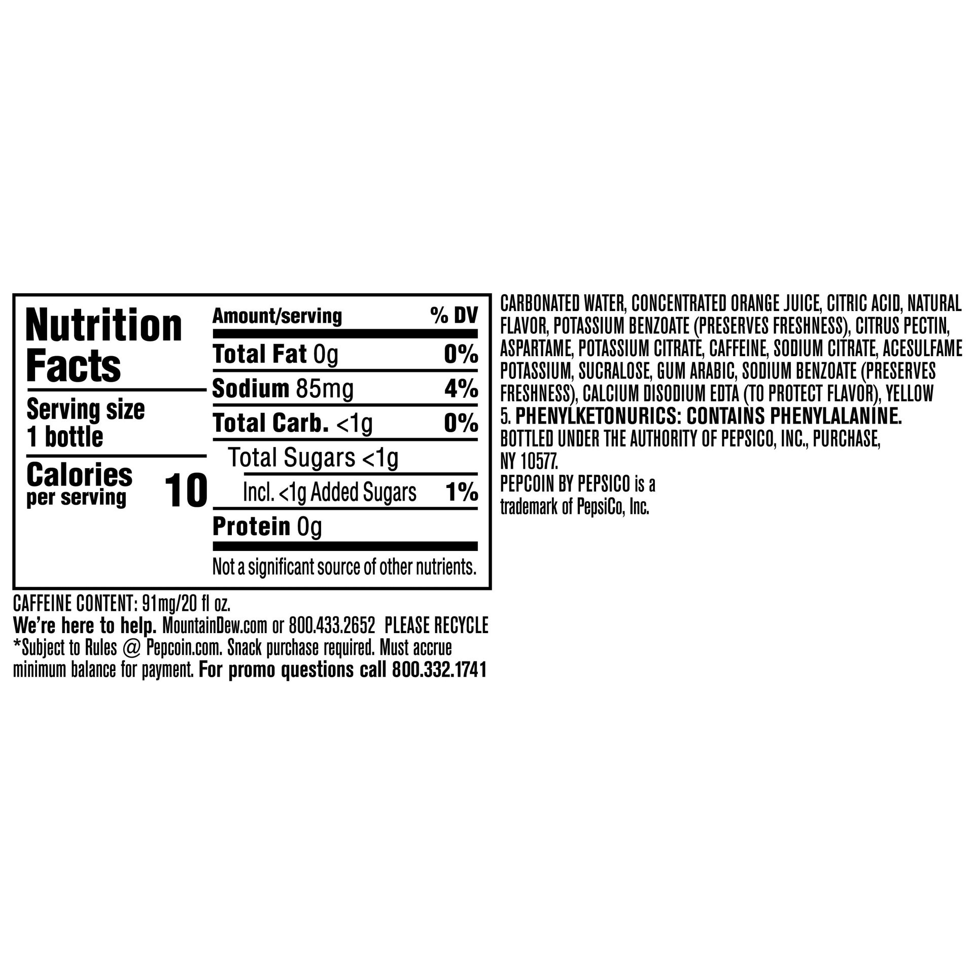 slide 4 of 5, Mtn Dew 20 - fl oz Diet Soft Drink, 1 ct