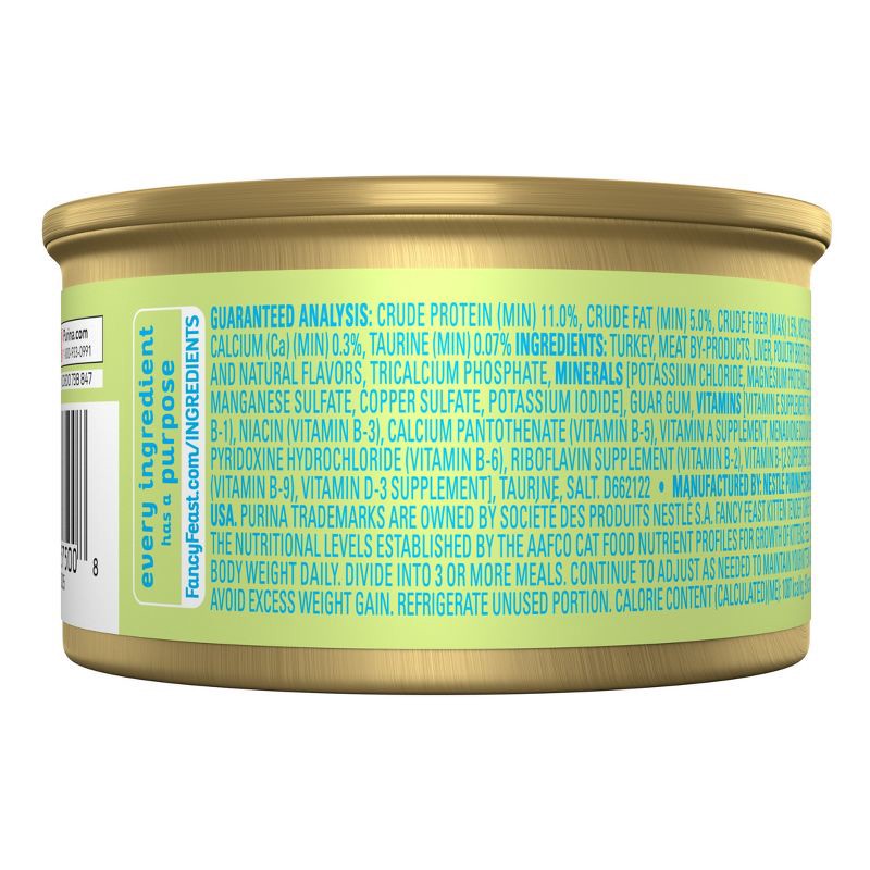 slide 2 of 10, Purina Fancy Feast Classic Paté Gourmet Wet Cat Food Tender Turkey Feast Kitten - 3oz, 3 oz
