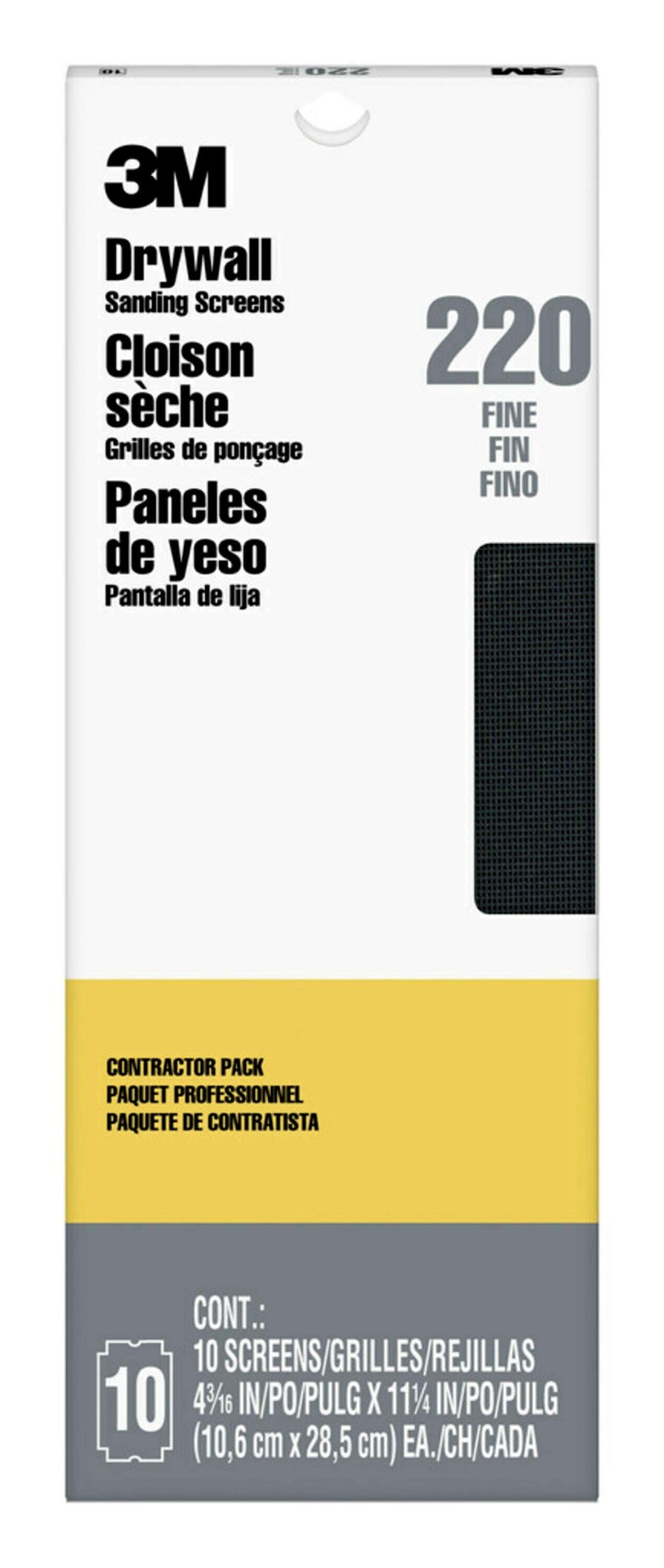 slide 2 of 6, 3M Wet or Dry Fine 220 -Grit Screen Sandpaper 4-in W x 4.313-in L 10 -Pack, 1 ct