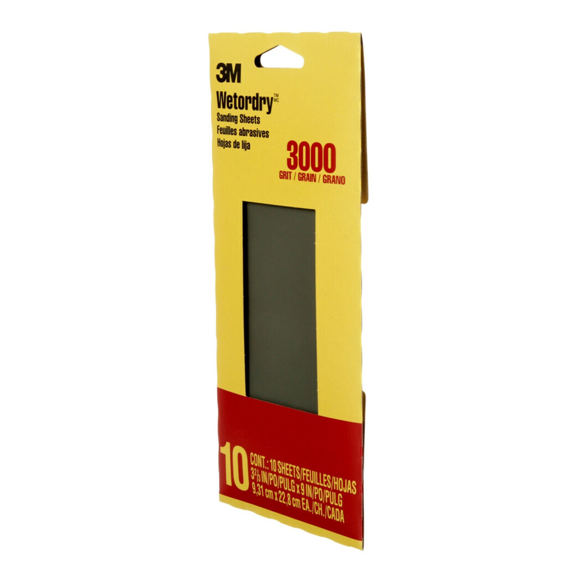 slide 2 of 6, 3M Wetordry Sanding Sheets Ultra fine 3000 -Grit Sheet Sandpaper 9-in W x 3.66-in L 10 -Pack, 1 ct