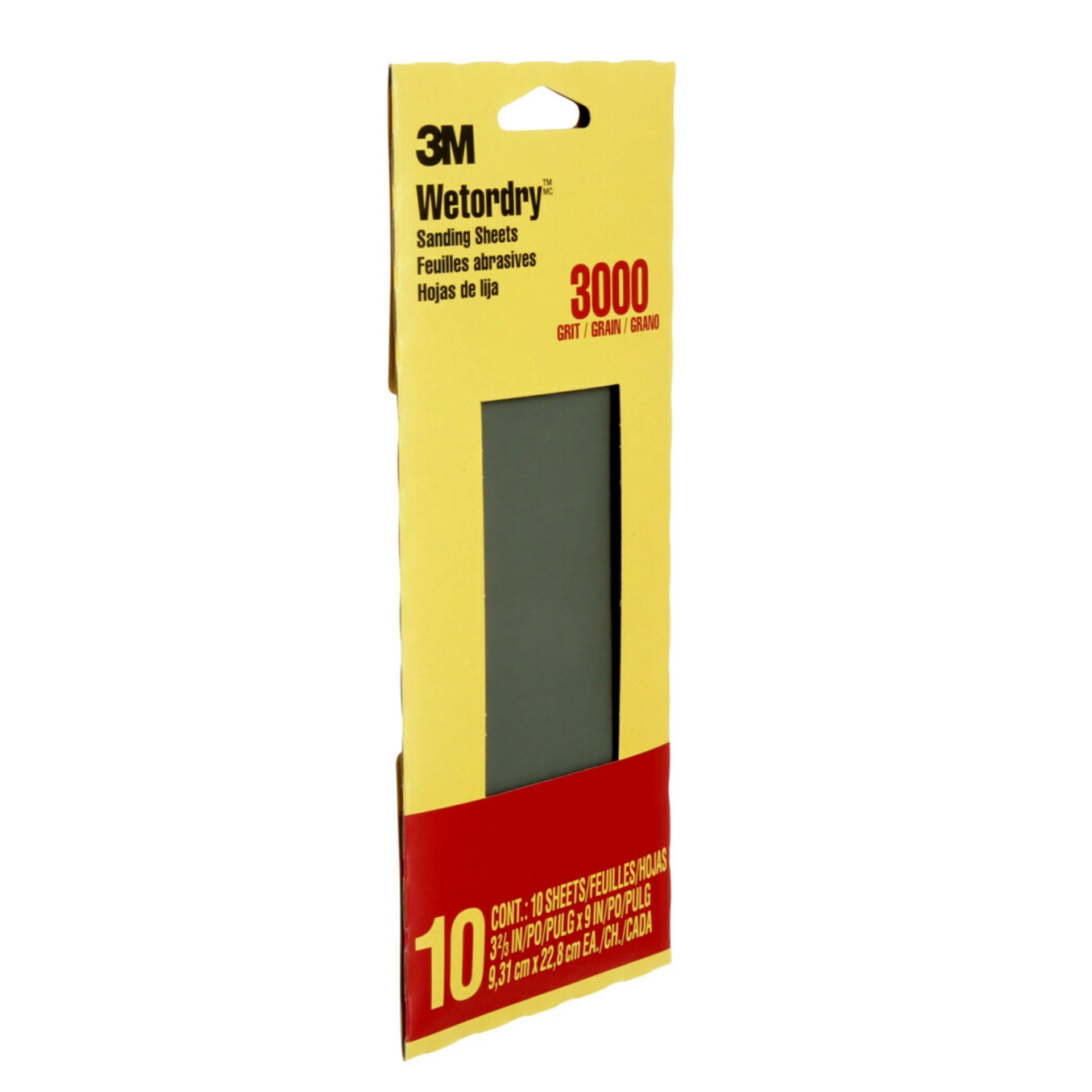 slide 3 of 6, 3M Wetordry Sanding Sheets Ultra fine 3000 -Grit Sheet Sandpaper 9-in W x 3.66-in L 10 -Pack, 1 ct