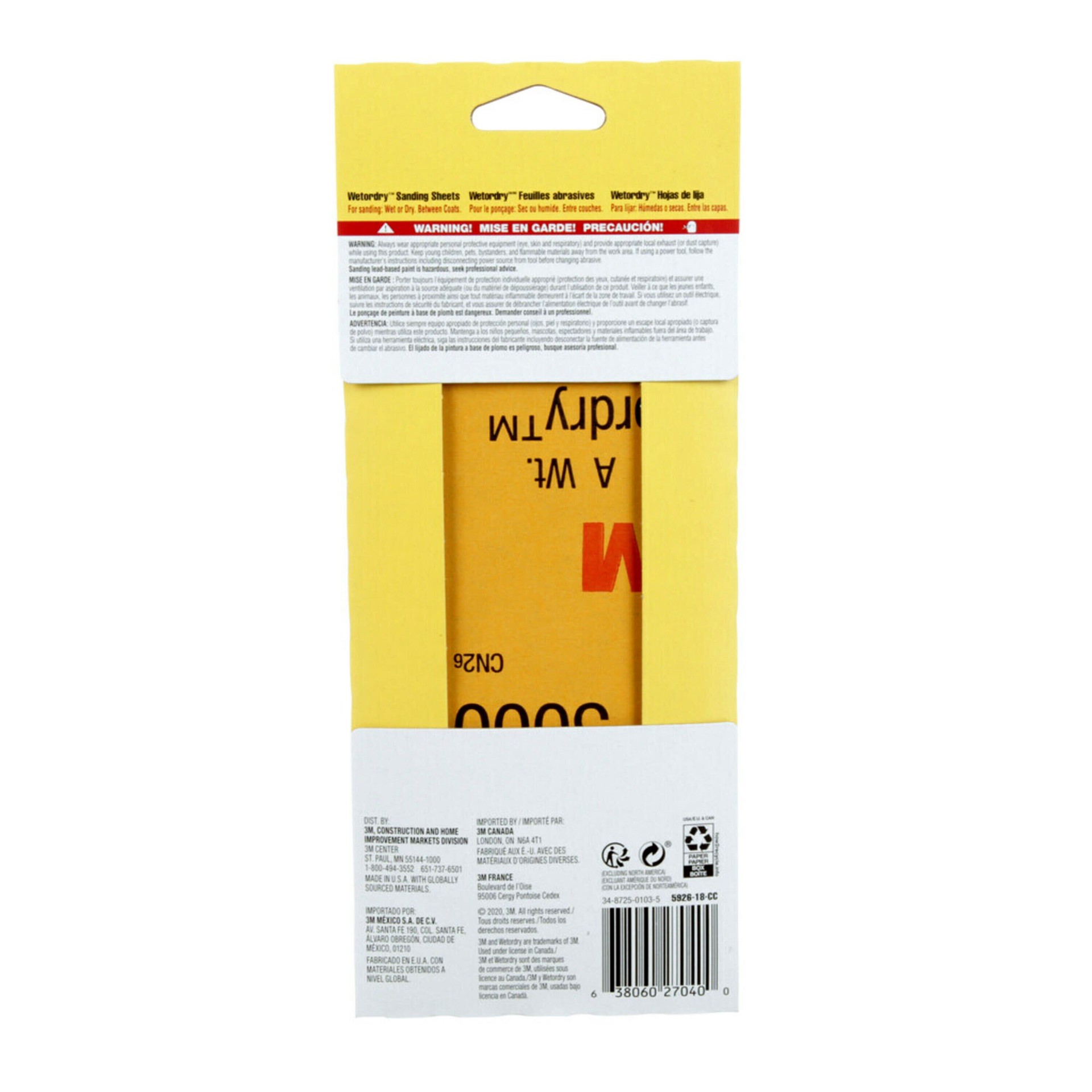 slide 4 of 6, 3M Wetordry Sanding Sheets Ultra fine 3000 -Grit Sheet Sandpaper 9-in W x 3.66-in L 10 -Pack, 1 ct