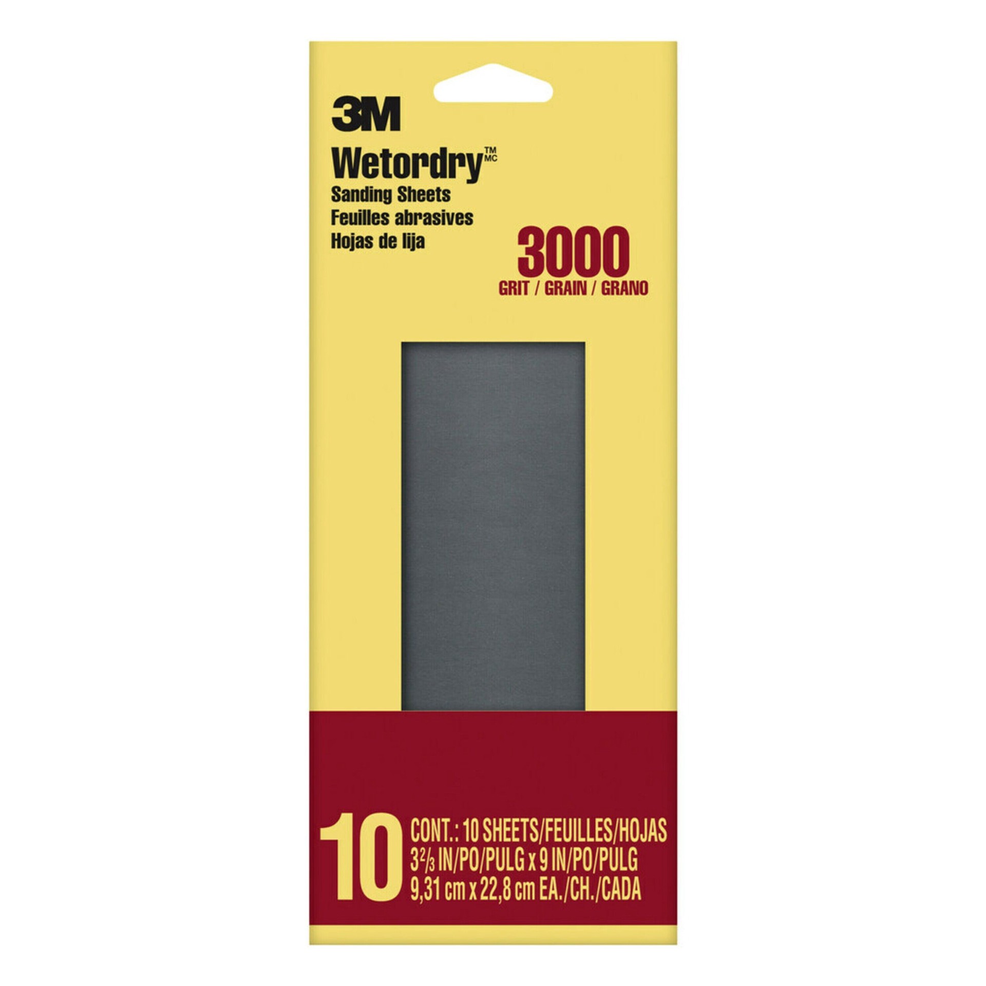 slide 1 of 6, 3M Wetordry Sanding Sheets Ultra fine 3000 -Grit Sheet Sandpaper 9-in W x 3.66-in L 10 -Pack, 1 ct
