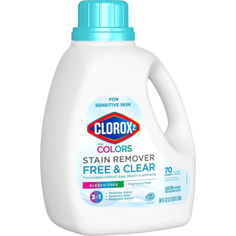 slide 2 of 15, Clorox 2 for Colors - Free & Clear Stain Remover and Color Brightener - 88oz, 88 oz