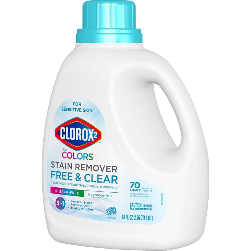 slide 9 of 14, Clorox 2 for Colors - Free & Clear Stain Remover and Color Brightener - 88oz, 88 oz