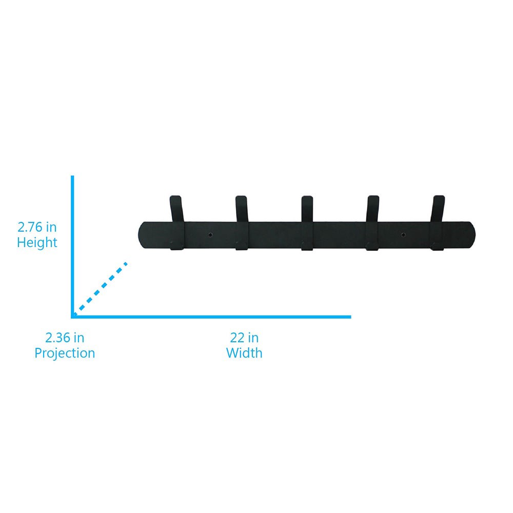 slide 5 of 6, Origin 21 5 -Hook 22.01-in x 1.772-in H Black Decorative Wall Hook ( 35-lb Capacity), 1 ct