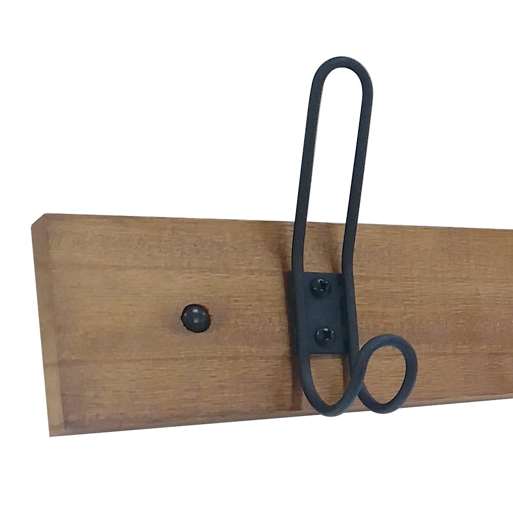 slide 4 of 6, allen + roth 5 -Hook 27.01-in x 2.76-in H Brown Decorative Wall Hook ( 35-lb Capacity), 1 ct