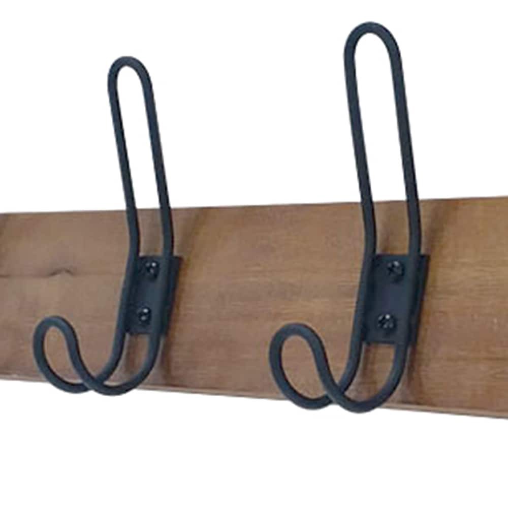 slide 5 of 6, allen + roth 5 -Hook 27.01-in x 2.76-in H Brown Decorative Wall Hook ( 35-lb Capacity), 1 ct