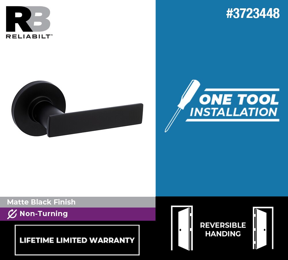 slide 2 of 6, RELIABILT Kinross Matte Black Interior or Exterior Dummy Door Handle, 1 ct