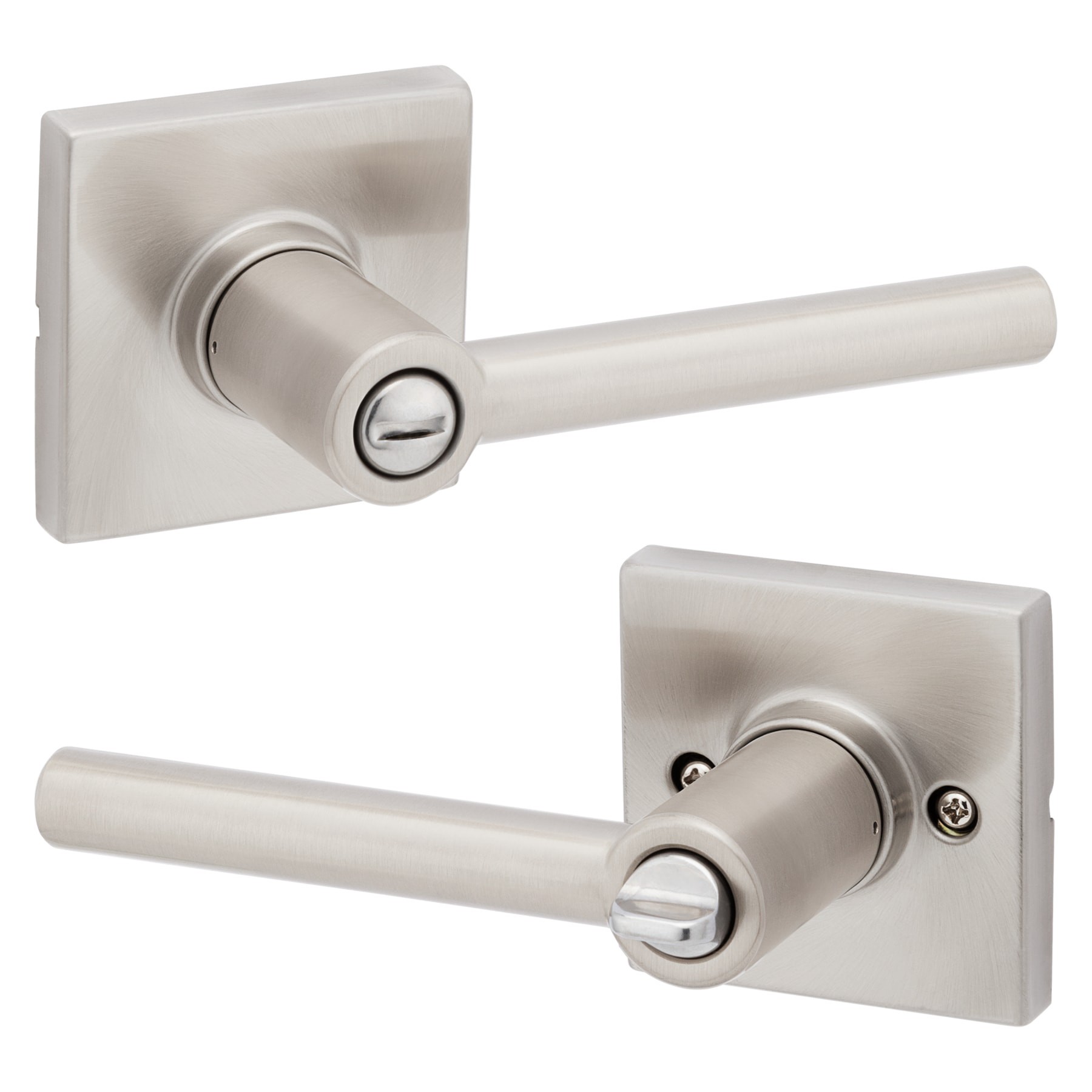 slide 3 of 6, RELIABILT Ashwood Satin Nickel Interior or Bed/Bath Privacy Door Handle, 1 ct
