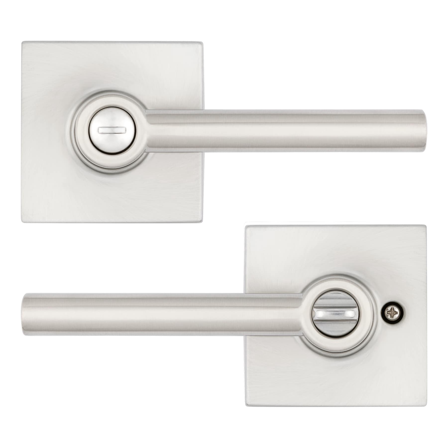 slide 1 of 6, RELIABILT Ashwood Satin Nickel Interior or Bed/Bath Privacy Door Handle, 1 ct